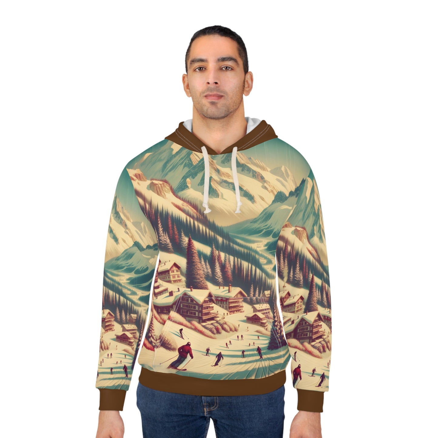 Whitefish Montana Hoodie All Over Print Ski Resort Mountain Winter Cozy Outdoor