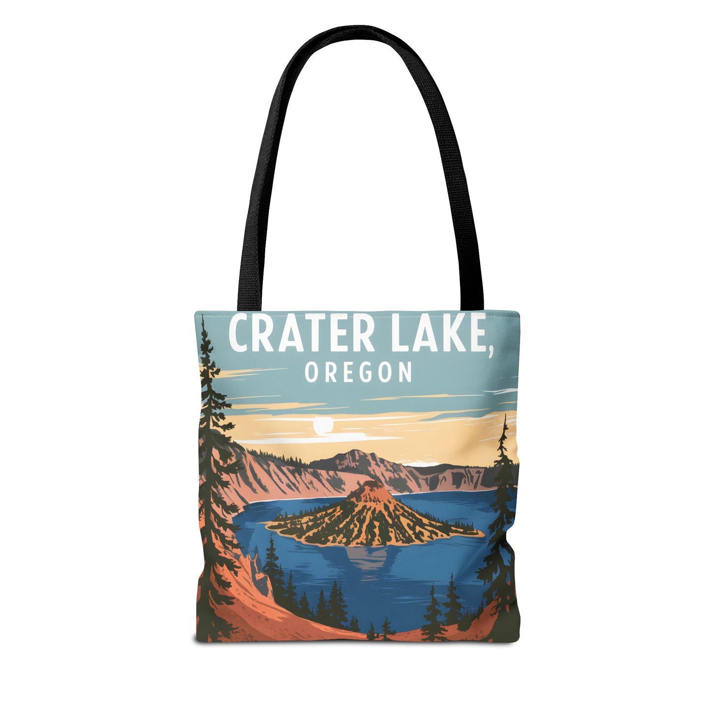 Crater Lake Oregon All Over Print Tote Bag Nature Graphic Landscape Apparel