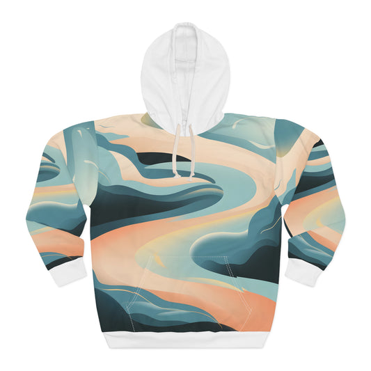 All Over Print Hoodie Adventure Awaits Shadowed Whispers Design