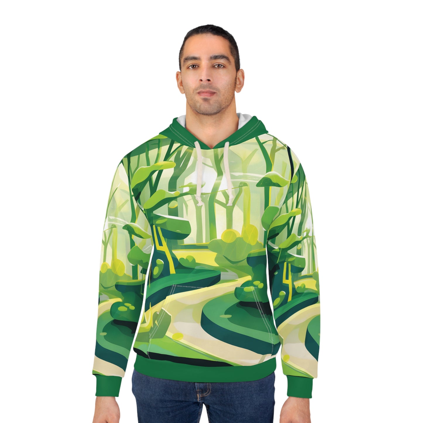 Sunwashed Forest Hoodie All Over Print Nature Trail Pullover Hiking Outdoor Gear