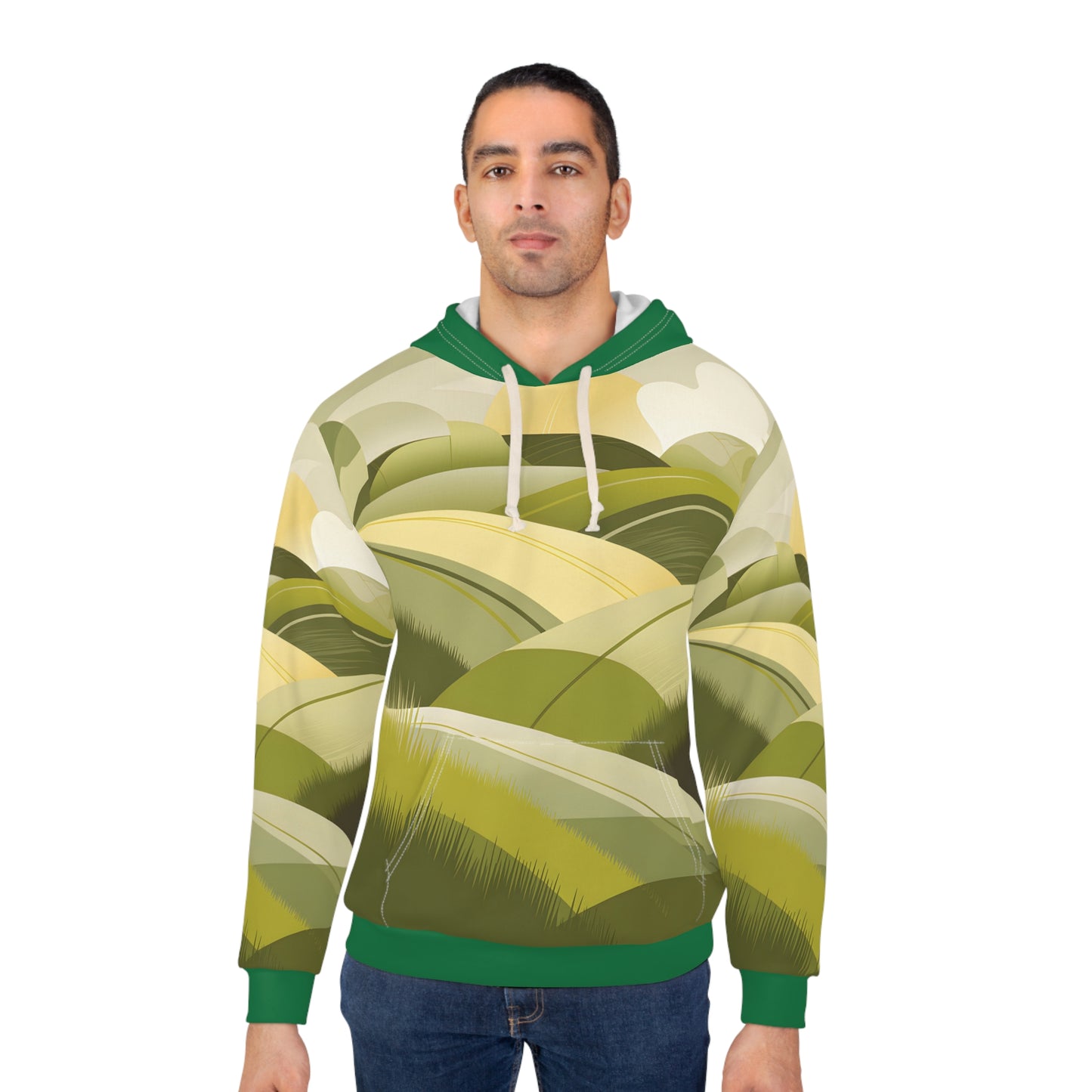 Rolling Hills Nature Design All Over Print Hoodie Outdoor Apparel Travel Wear