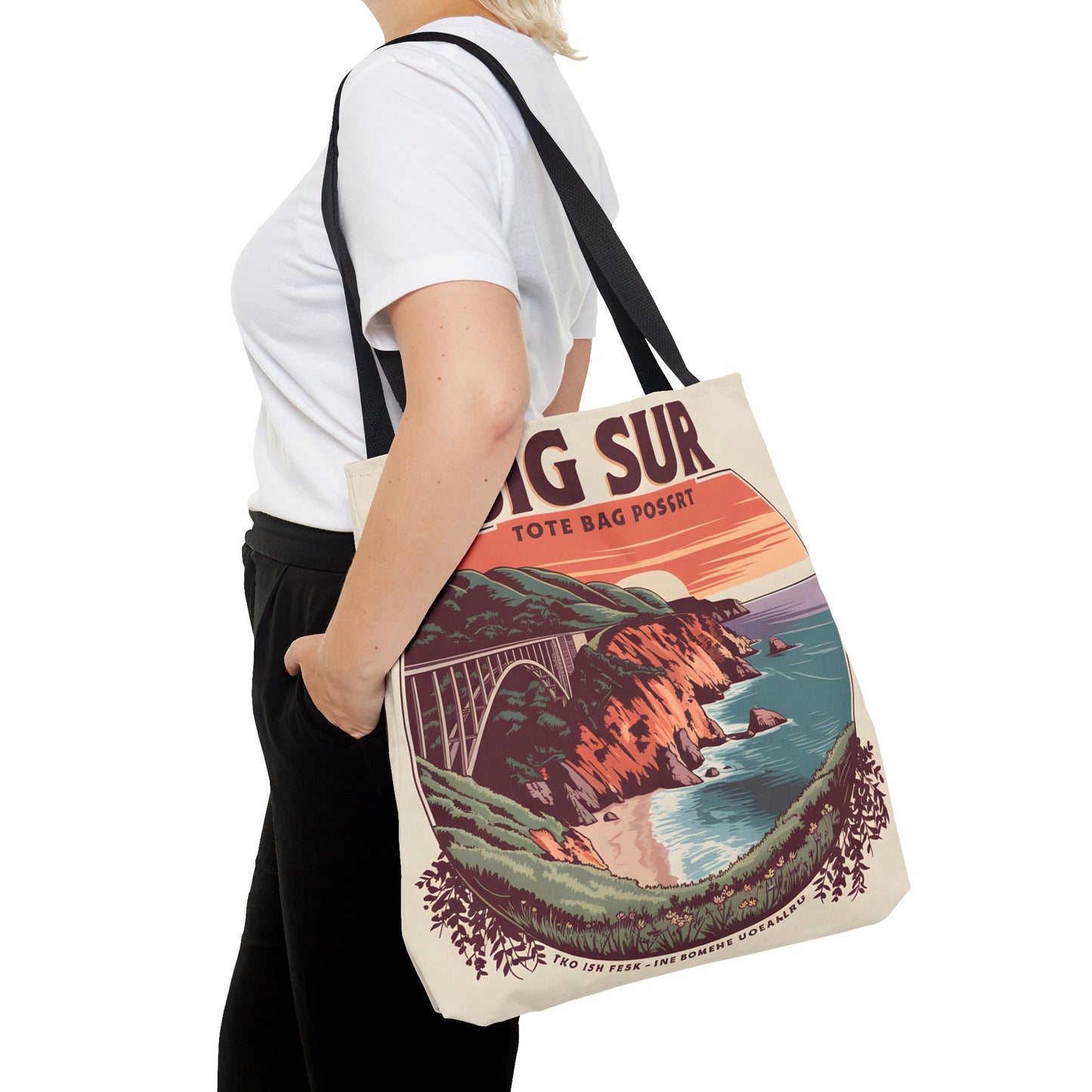 Big Sur Scenic Tote Bag Coastal Landscape Eco-Friendly All Over Print Apparel