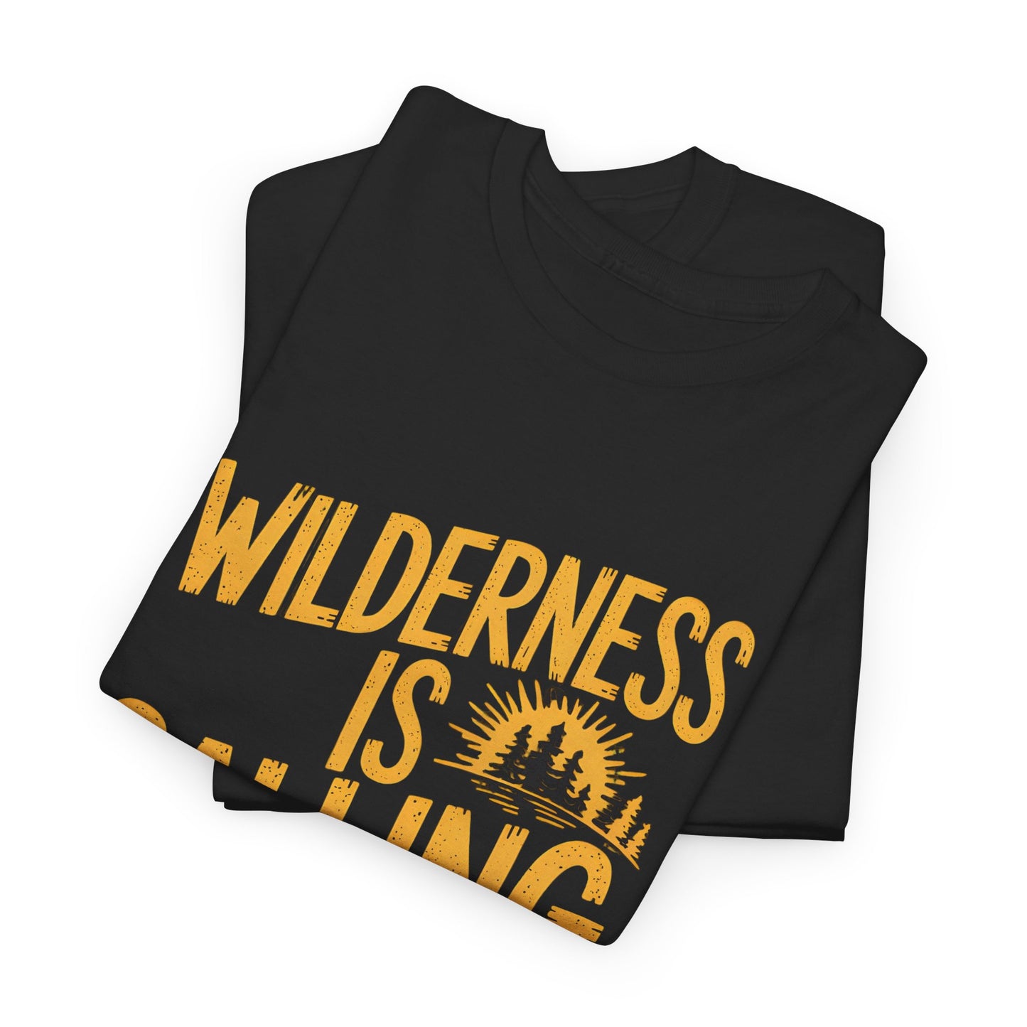 Wilderness Is Calling Vintage Camping Graphic Short Sleeve T-Shirt Adventure