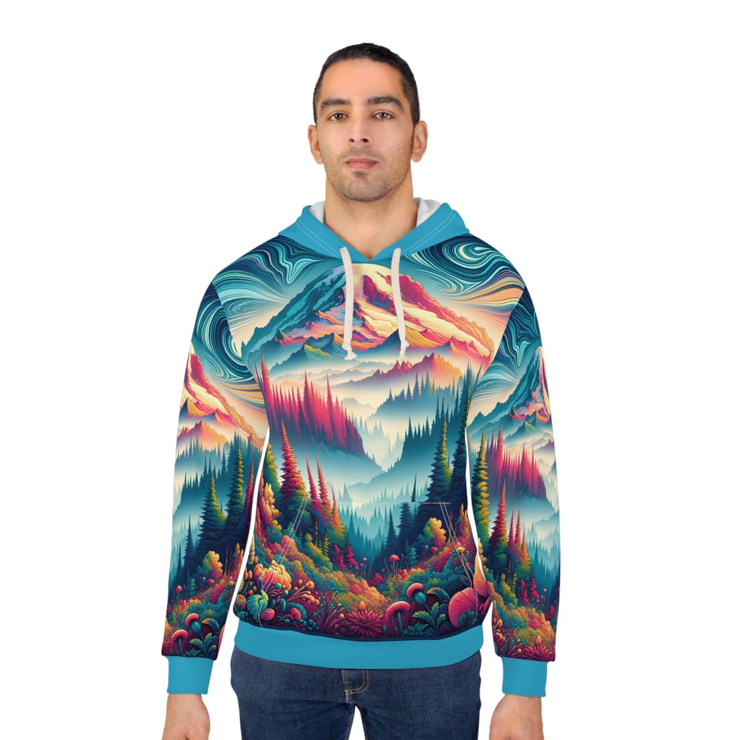 Mount Rainier Hoodie All Over Print Outdoor Adventure Pullover Mountain Graphic