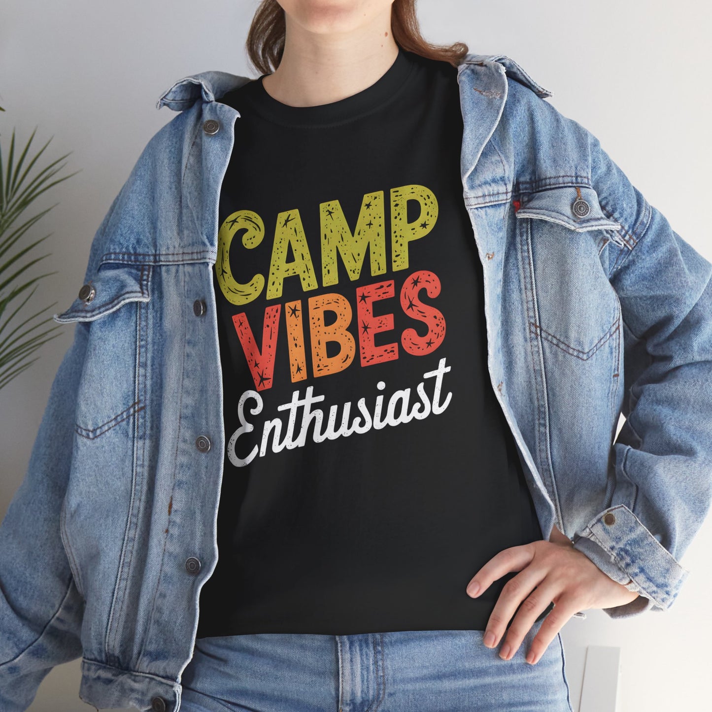 Camp Vibes Enthusiast T-Shirt Unisex Outdoor Camping Nature Adventure Graphic
