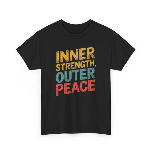 Inner Strength Outer Peace Motivational Graphic Print Short Sleeve T Shirt