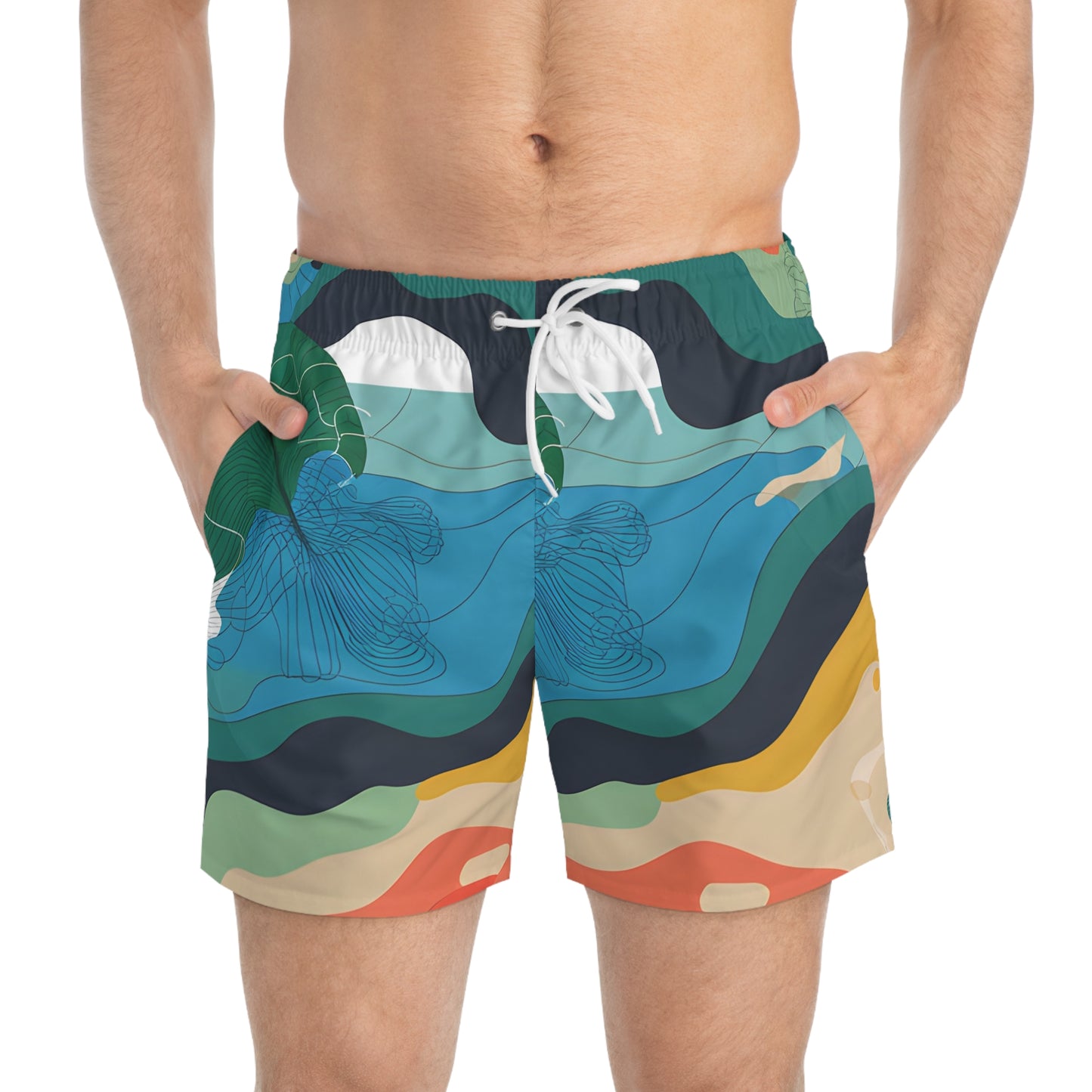 Riptide Revival Men’s Swim Trunks Shorts Stylish Beachwear Summer Surf Surfer