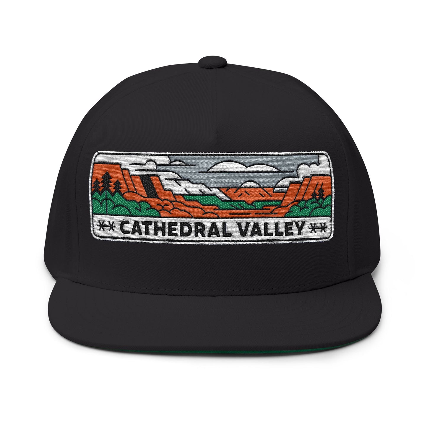 Cathedral Valley Flat Bill Cap Vintage Style Outdoor Hat Unisex