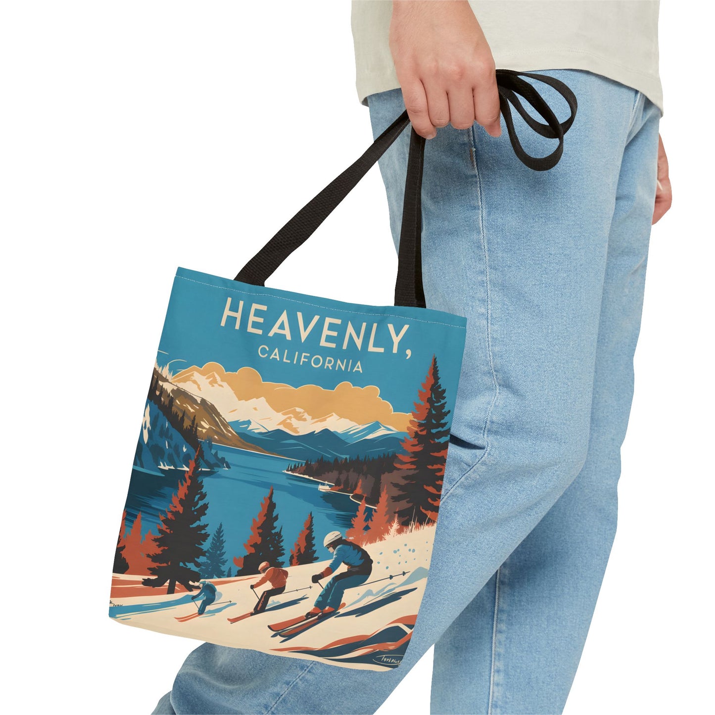 Heavenly Tote Bag All Over Print California Ski Resort Lake Mountain Travel