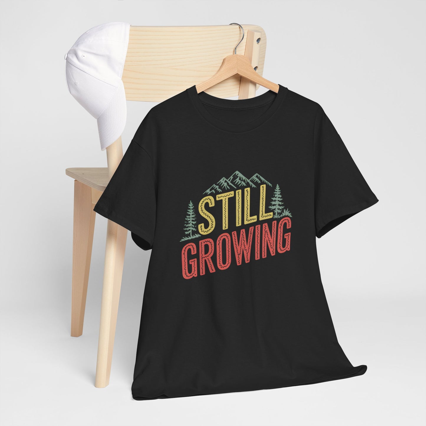 Still Growing Mountain Graphic T-Shirt Nature Lover Apparel Short Sleeve Casual