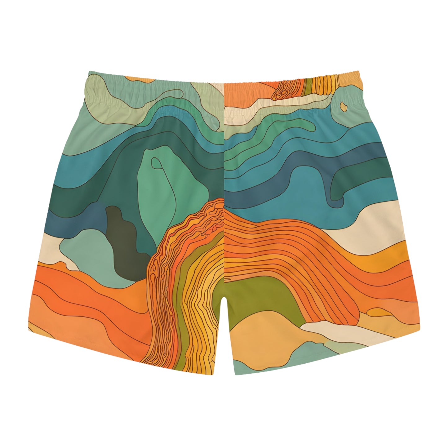 Retro Drift Swim Trunks Men’s Beach Shorts Cool Pattern S M L XL Quick Dry