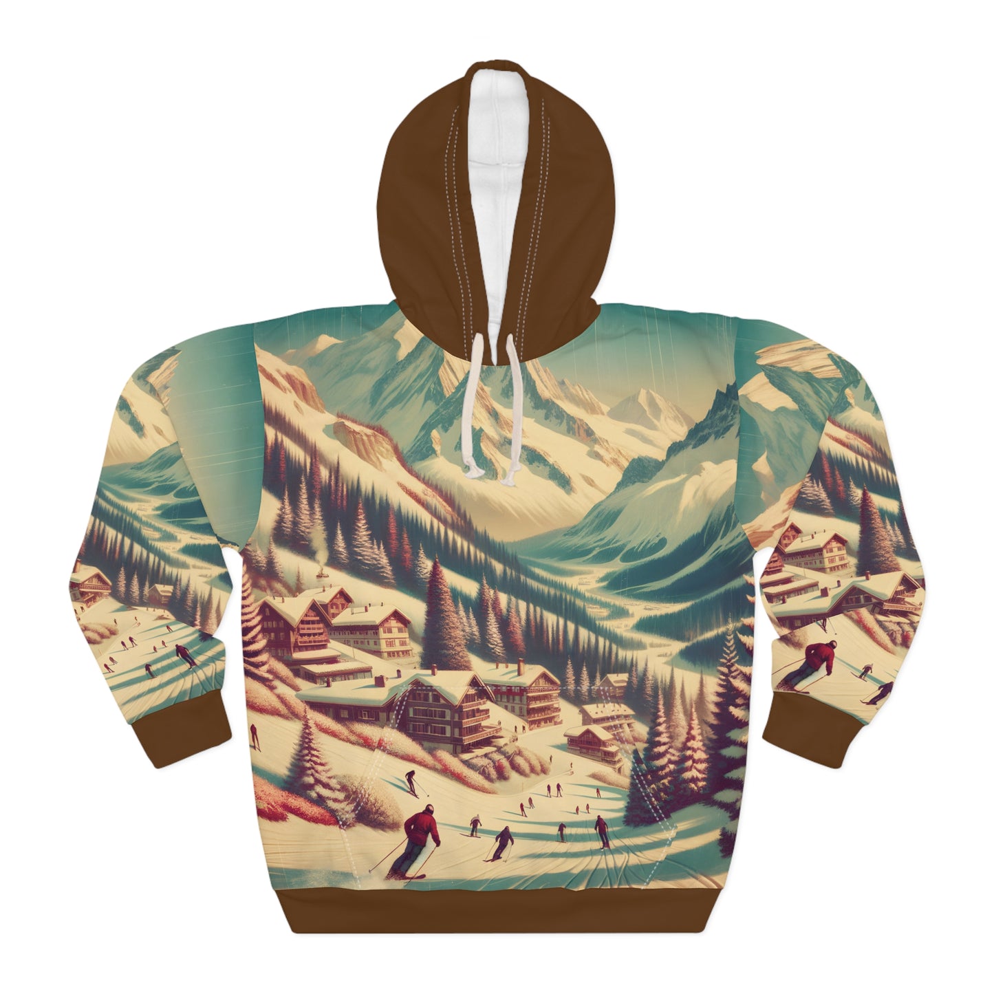 Whitefish Montana Hoodie All Over Print Ski Resort Mountain Winter Cozy Outdoor