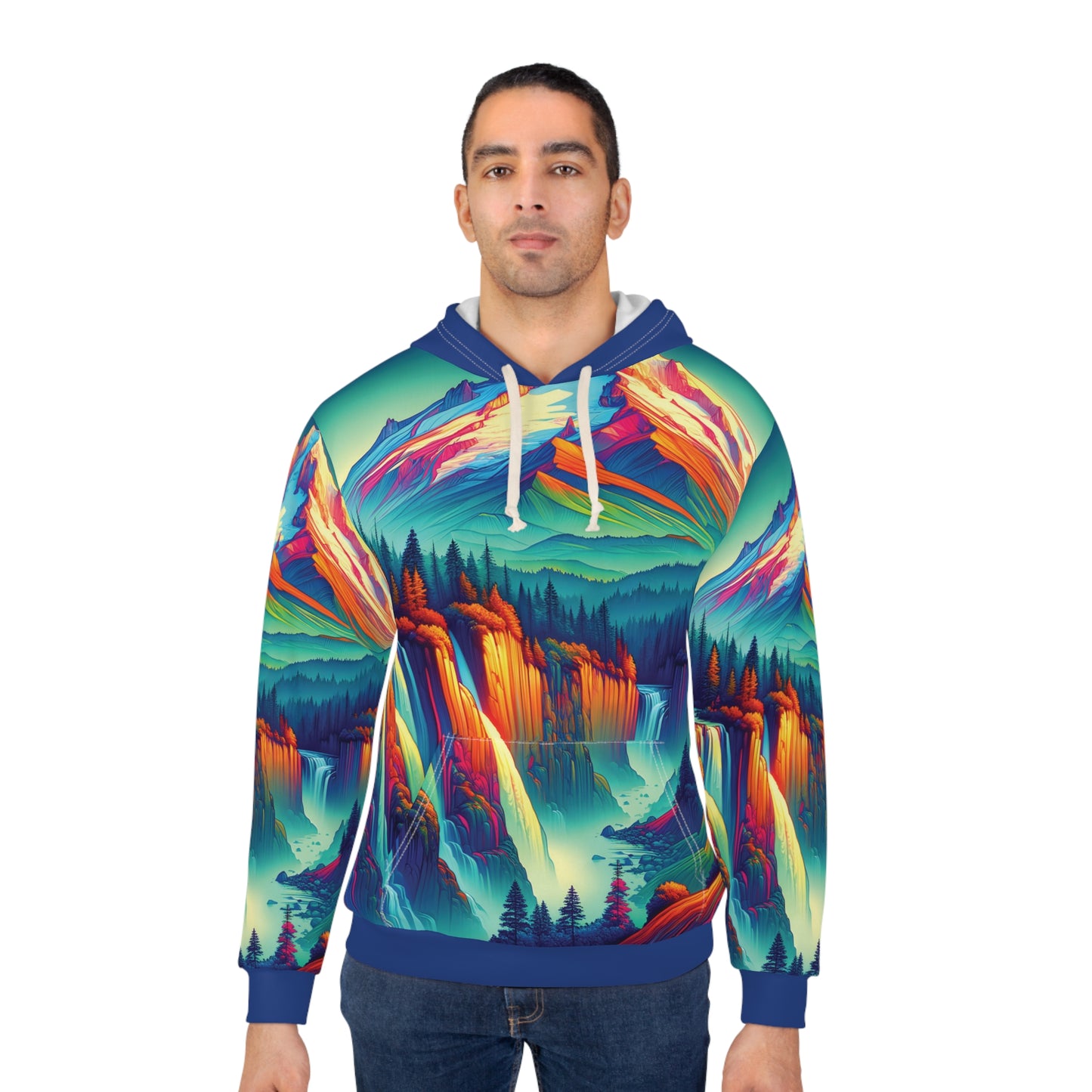 Mount Hood Hoodie All Over Print Colorful Nature Pullover Hiking Adventure