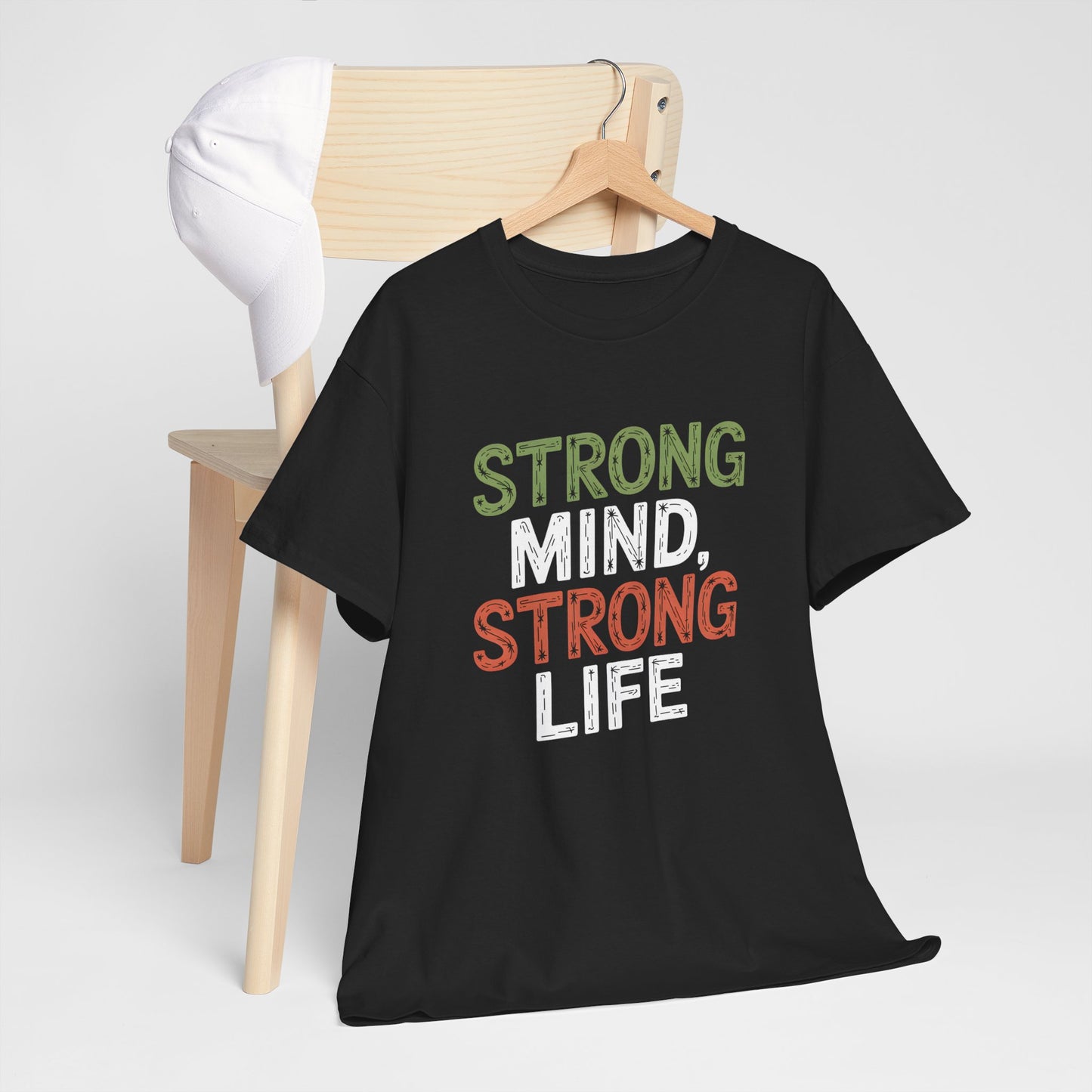 Strong Mind Strong Life Motivational Fitness Graphic T-Shirt Unisex Short Sleeve