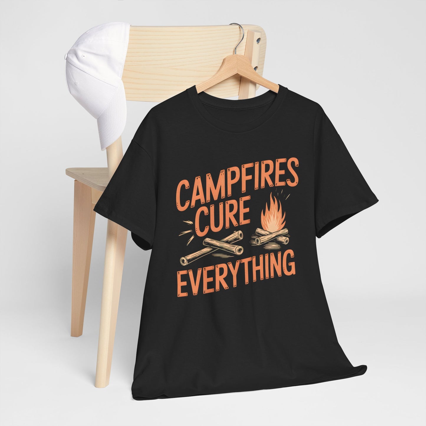 Campfires Cure Everything Vintage Camping Graphic T-Shirt Outdoor Adventure Gear