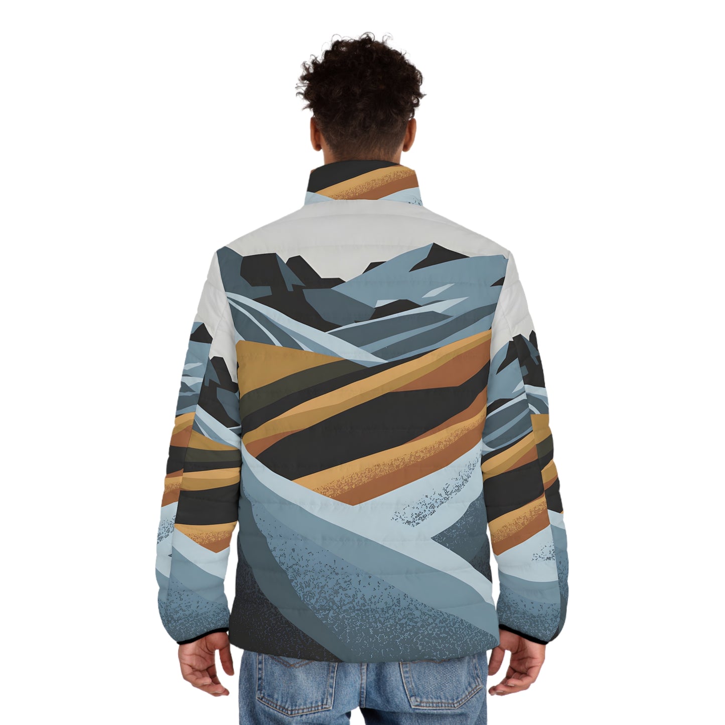 Slate Tundra Puffer Jacket for Outdoor Adventures Graphic Design Warm Winter