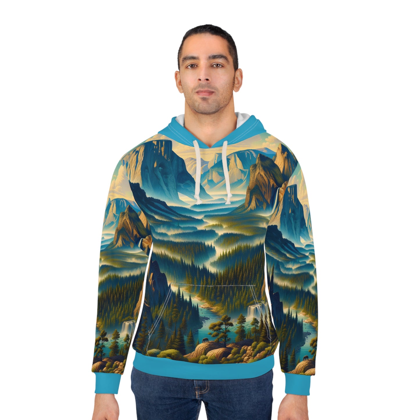 Yosemite Hoodie All Over Print Pullover Nature Adventure Scenic Forest Trail