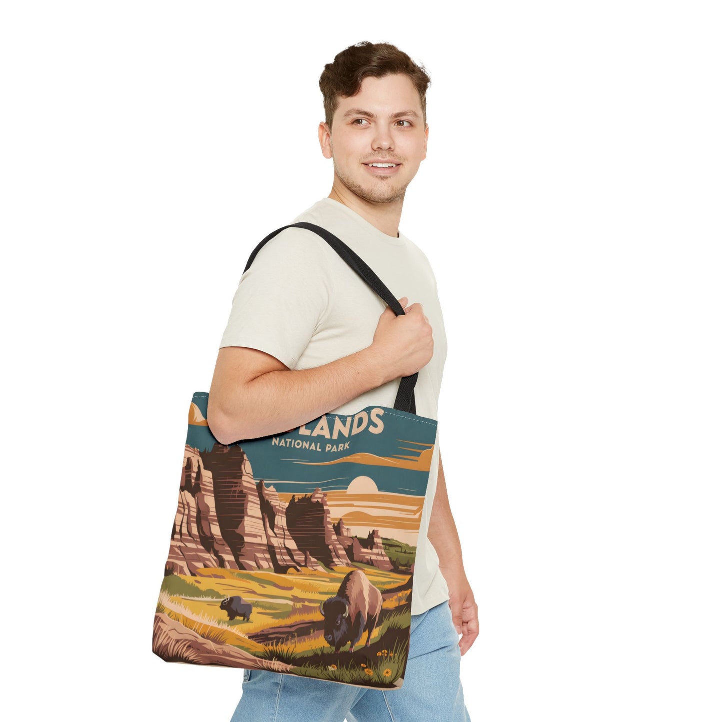 Badlands National Park All Over Print Tote Bag Scenic Landscape Design Art
