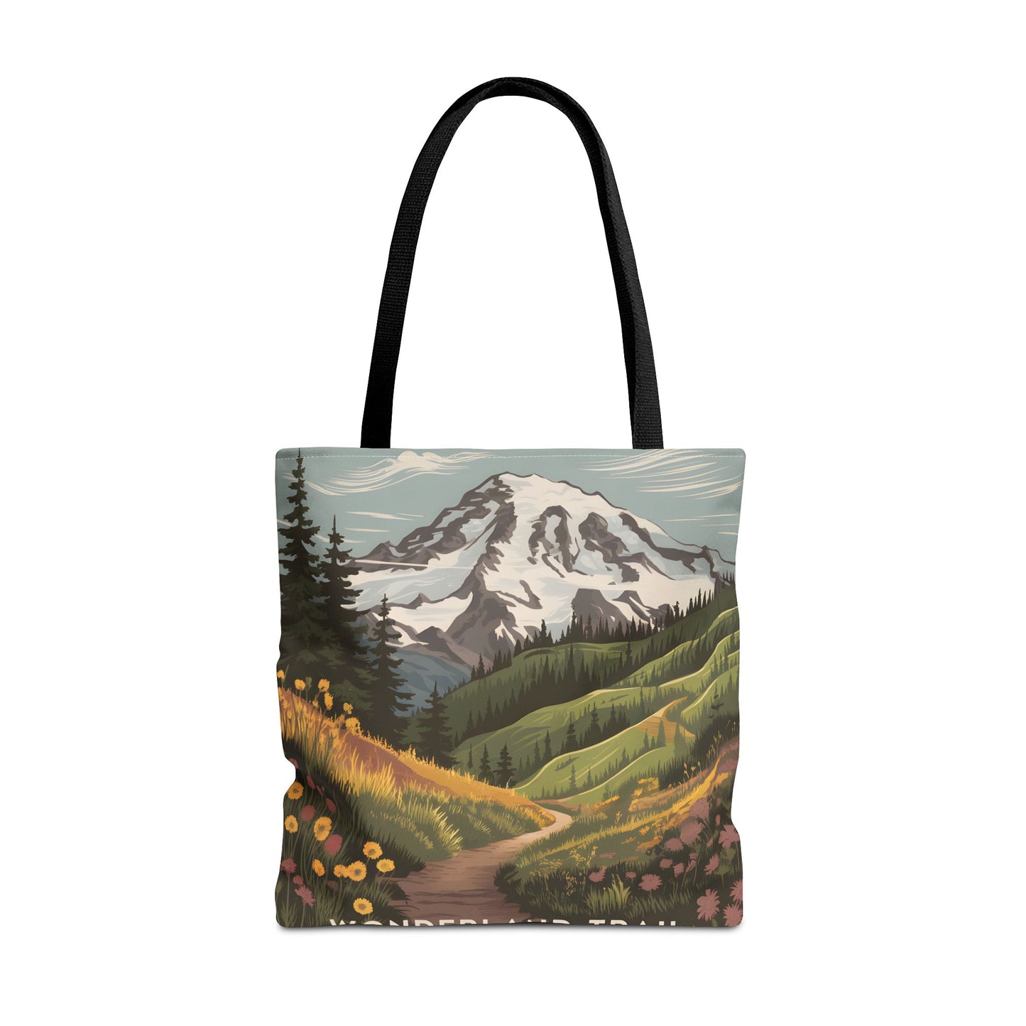 Wonderland Trail Mount Rainier Tote Bag All Over Print Outdoor Adventure Gift