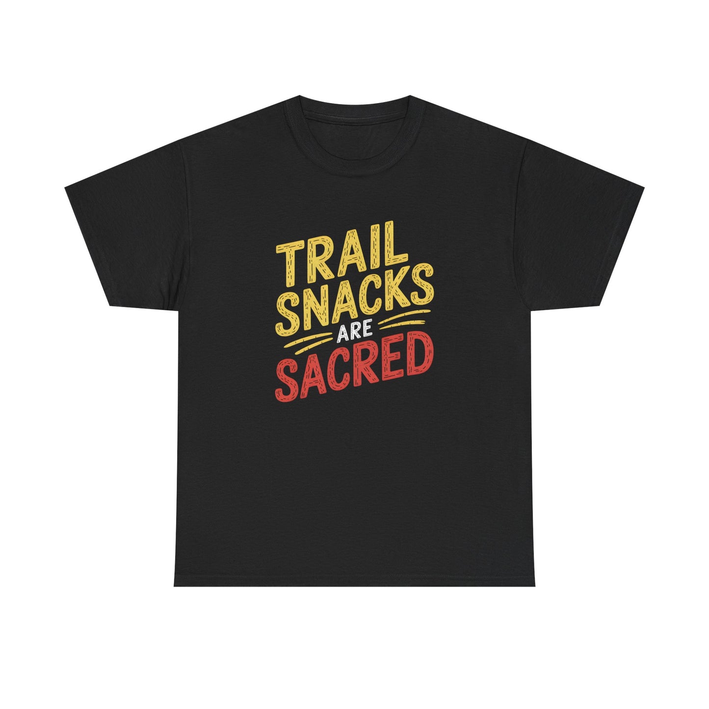 Trail Snacks Are Sacred Hiking Adventure T Shirt Short Sleeve Casual Apparel