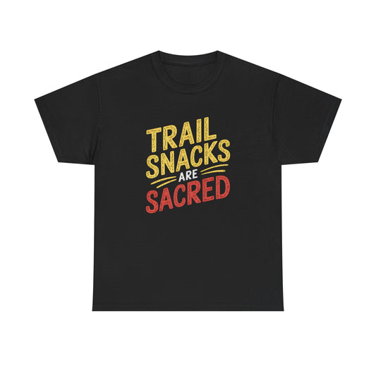 Trail Snacks Are Sacred Hiking Adventure T Shirt Short Sleeve Casual Apparel