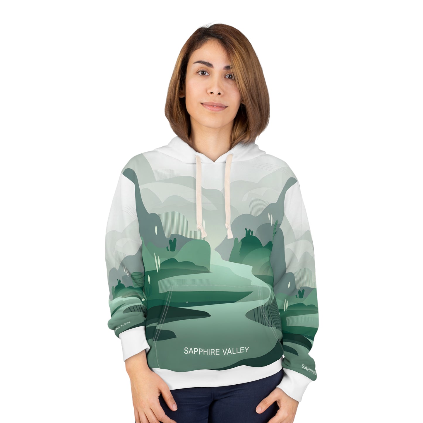 Sapphire Valley All-Over Print Hoodie Outdoor Adventure Apparel Travel Gear