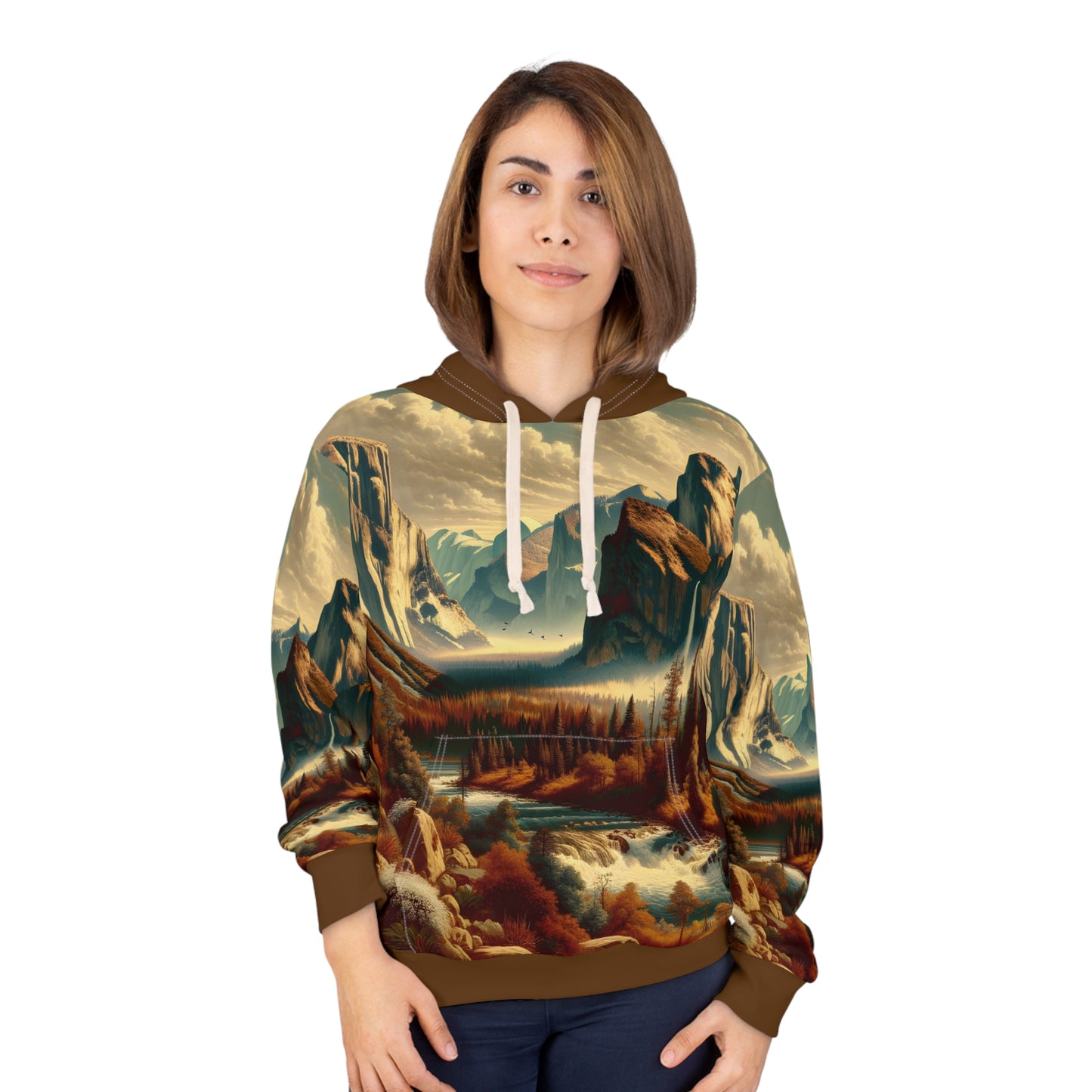 Yosemite Hoodie All Over Print Pullover Mountain Nature Forest Landscape Scene