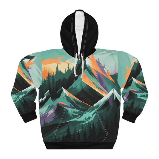 Dreamscape Range All Over Print Pullover Hoodie Warm Outdoor Adventure Apparel