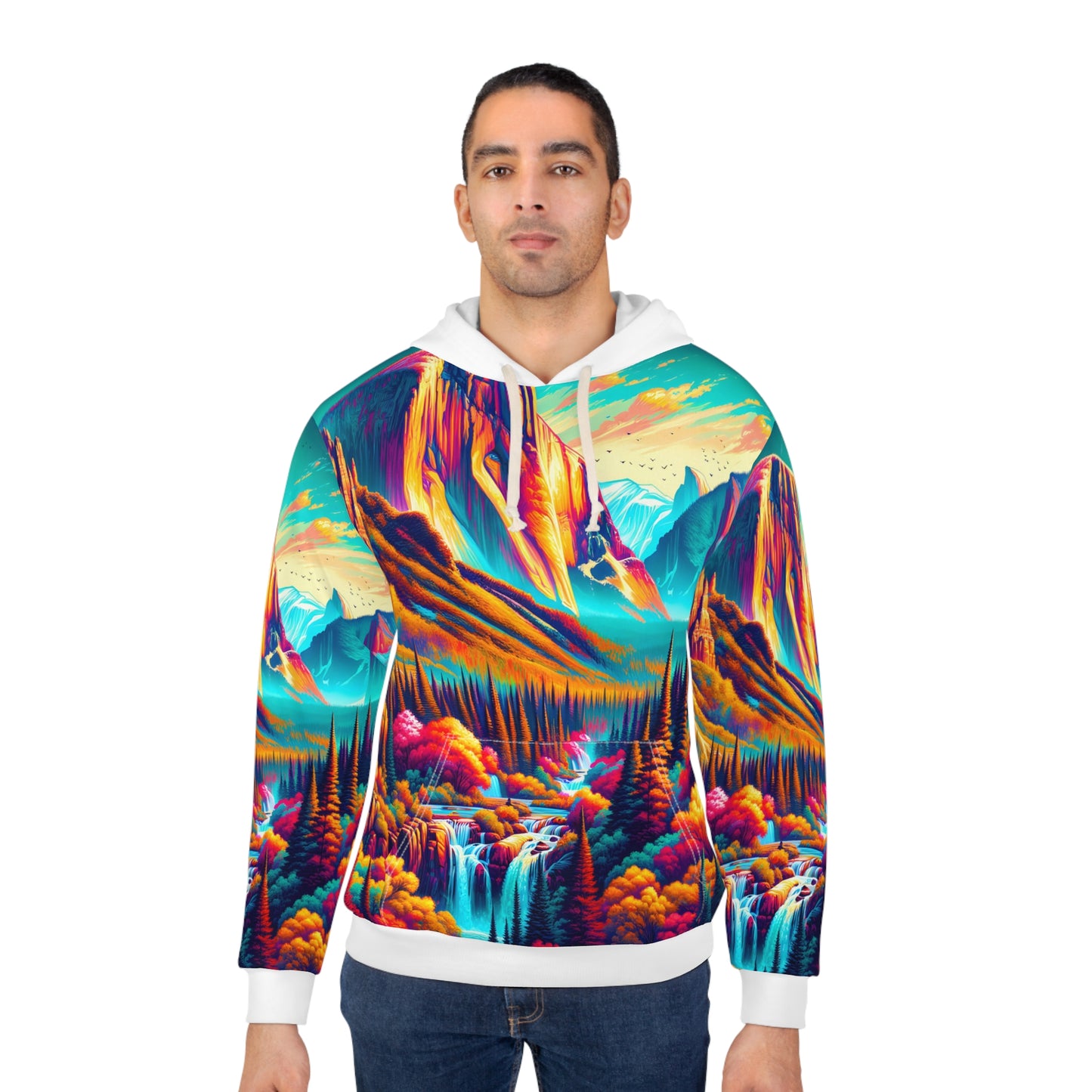 Vibrant Yosemite National Park All-Over Print Hoodie for Outdoor Lovers