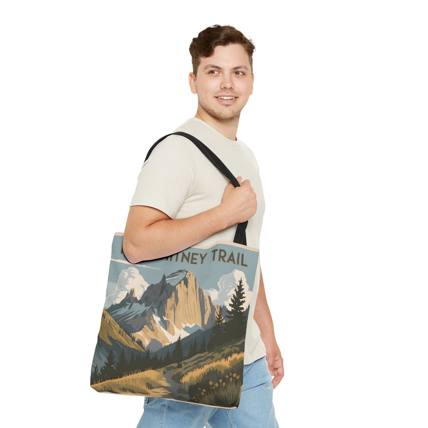Mt Whitney Tote Bag All Over Print Hiking Trail Nature Gift Mountain Art