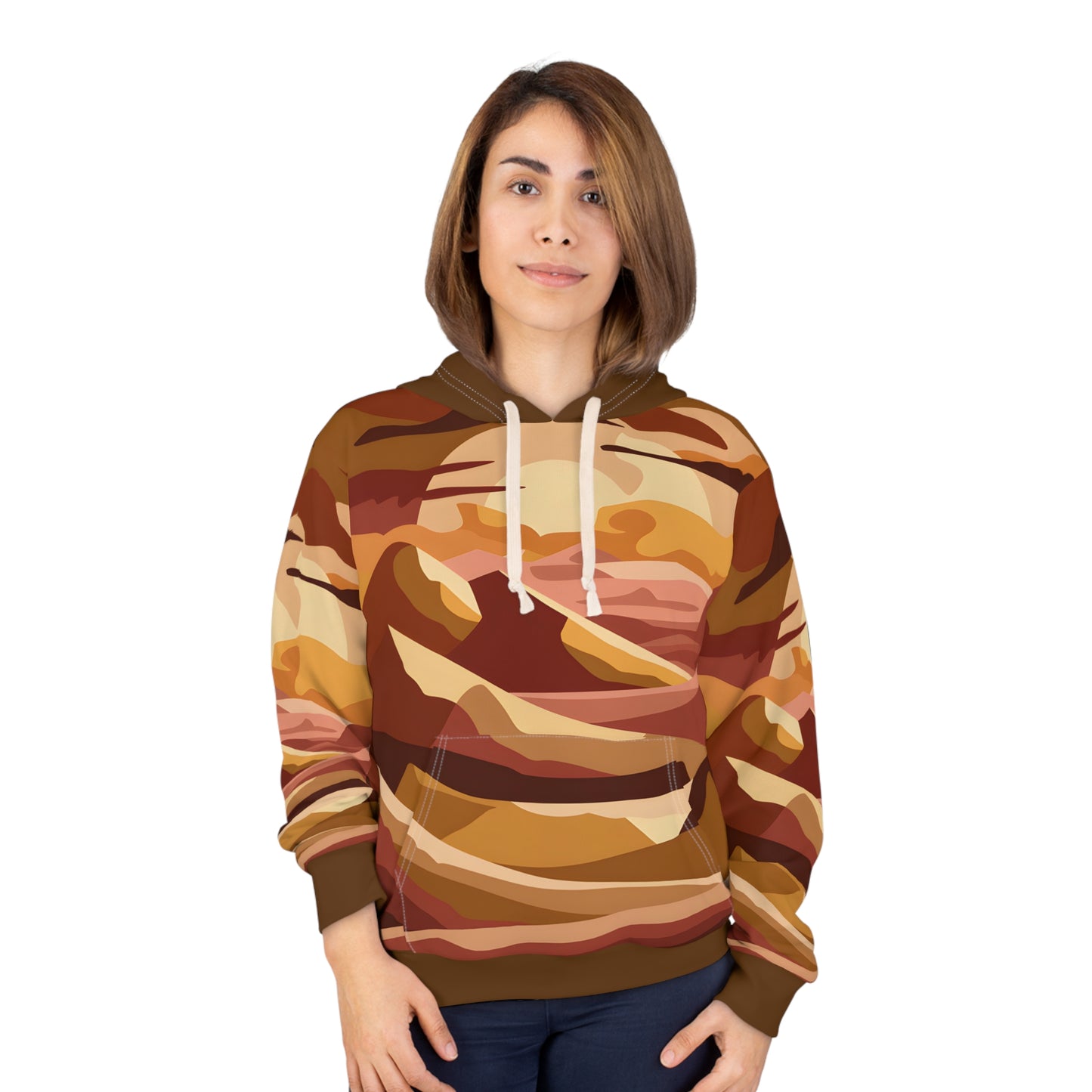 Desert Sunset All Over Print Hoodie Warm Cozy Travel Outdoor Apparel Unisex