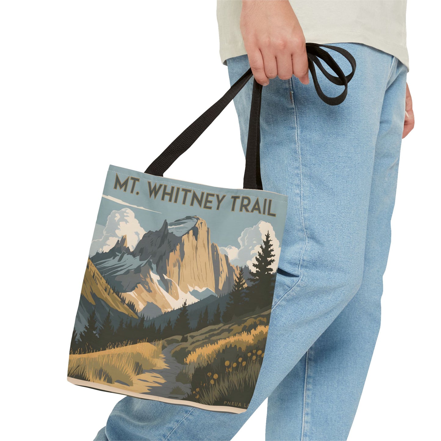 Mt Whitney Tote Bag All Over Print Hiking Trail Nature Gift Mountain Art