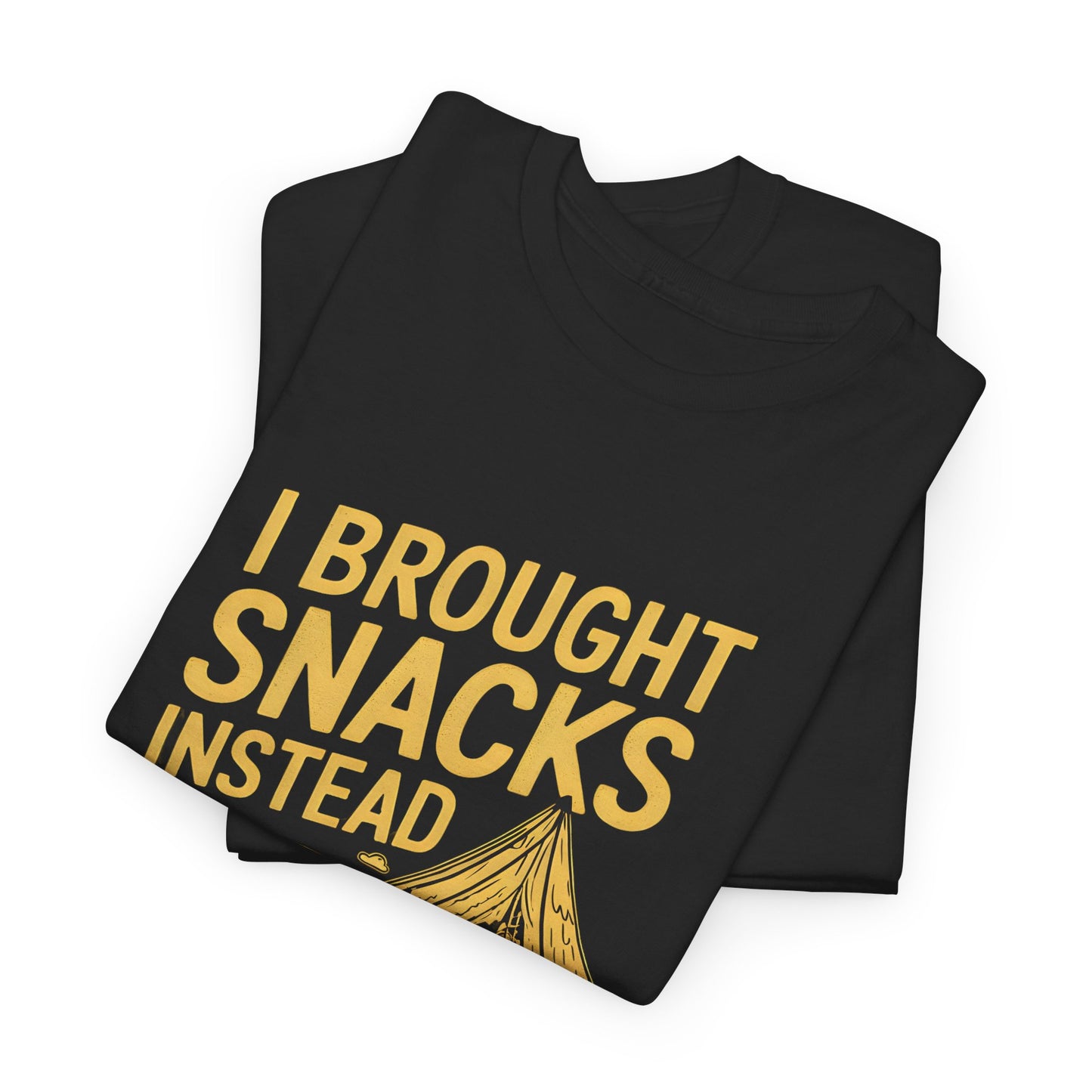 Camping T-Shirt Funny Snack Lover Tee Outdoor Hiking Humor Gift Gear Joke Shirt