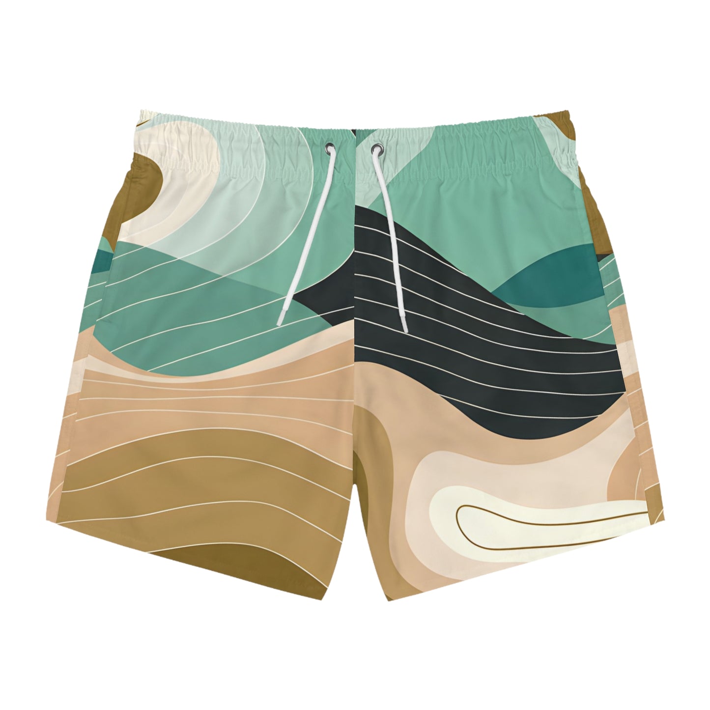 Seafoam Dreams Men's Swim Trunks Stylish Beachwear for Summer