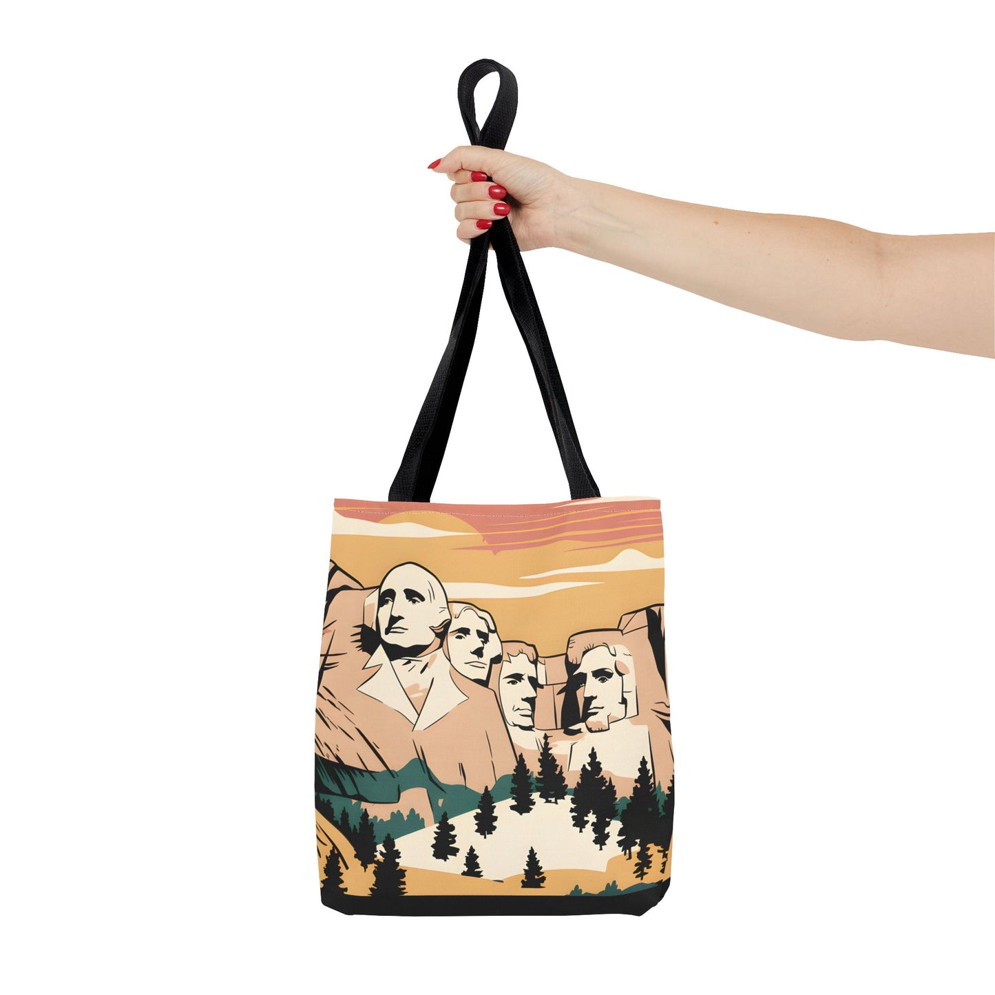 Mount Rushmore Tote Bag, National Parks Shoulder Bag, Patriotic USA Print,