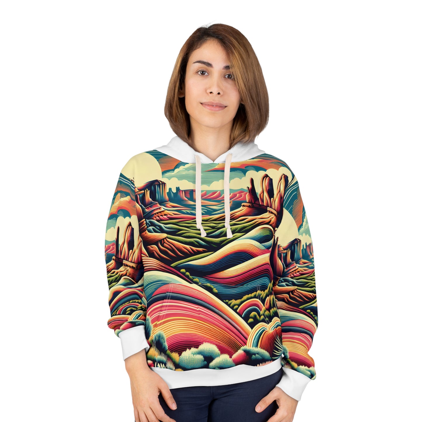 Arches National Park All Over Print Hoodie Style Outdoor Apparel Pullover Casual