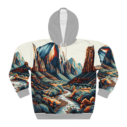 All-Over Print Hoodie Featuring Stunning Zion National Park Design