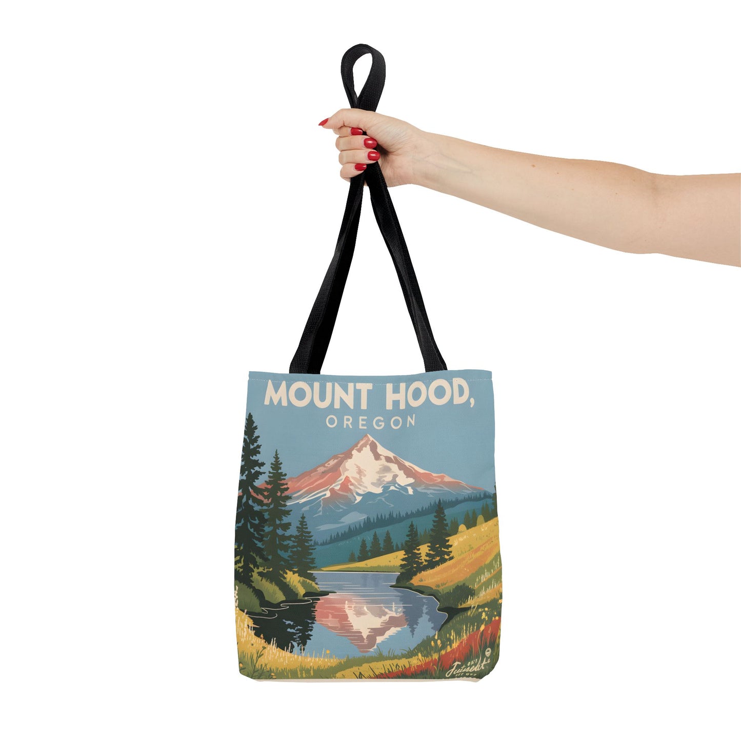 Mount Hood Oregon All Over Print Tote Bag Camping Nature Scene Outdoor Apparel