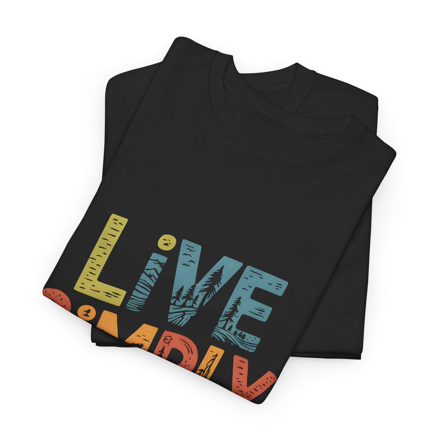 Live Simply Graphic Retro Camping Adventure T-Shirt Short Sleeve Unisex