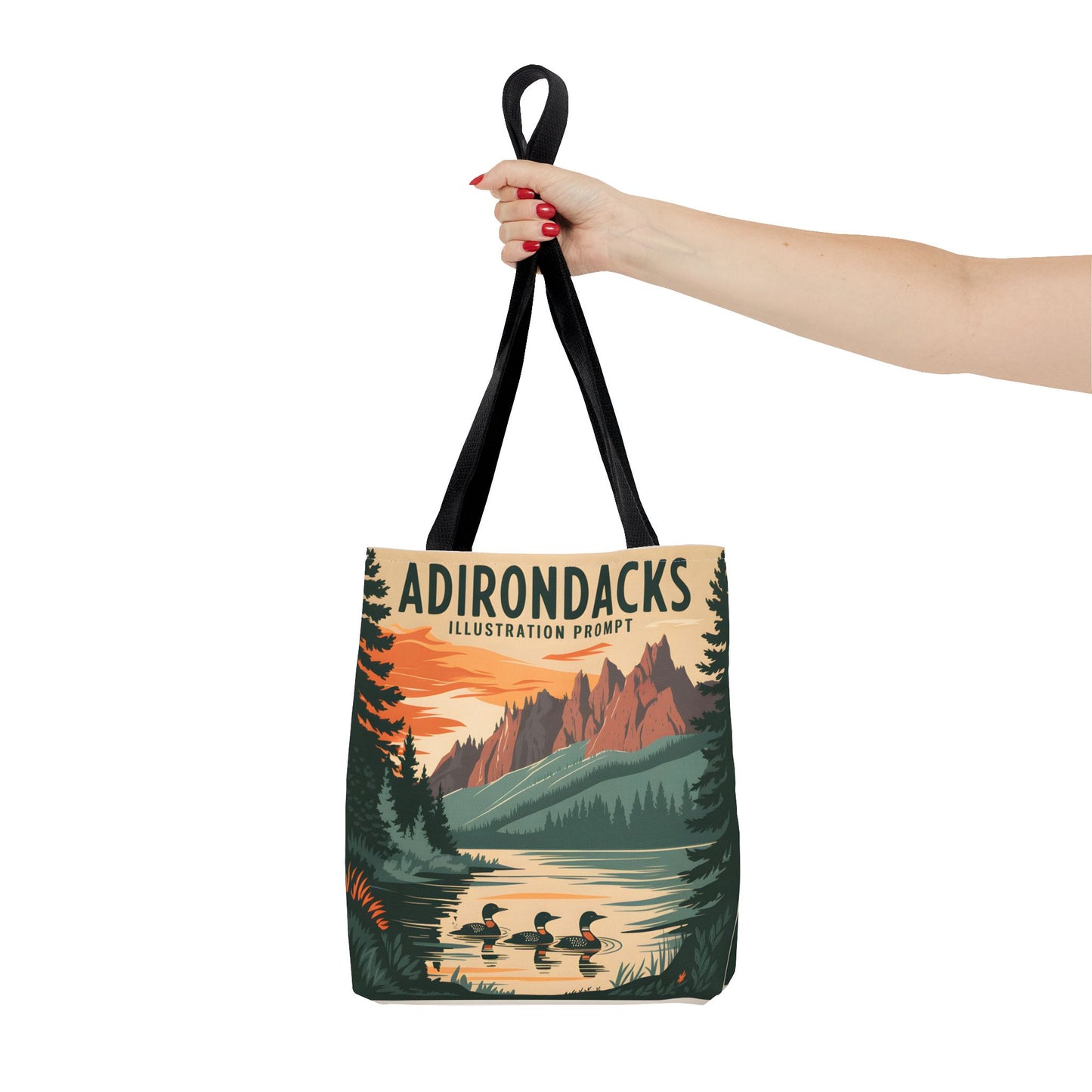 Adirondack Tote Bag Scenic Print Nature Lovers Lakeside Wildlife Design Apparel