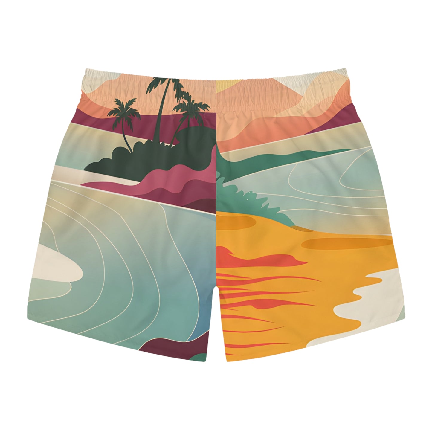 Mens Island Fade Swim Trunks Summer Beach Wear Swimsuit Shorts