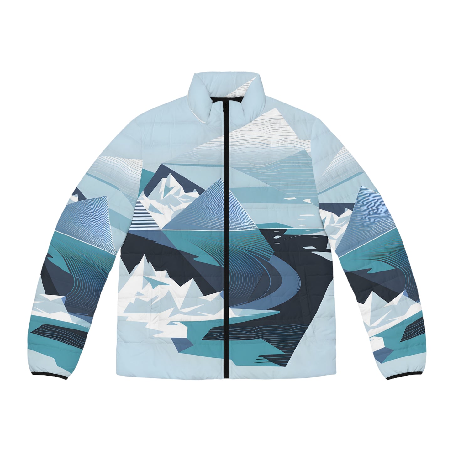 Stylish Puffer Jacket for Outdoor Adventures with Polar Geometry Design