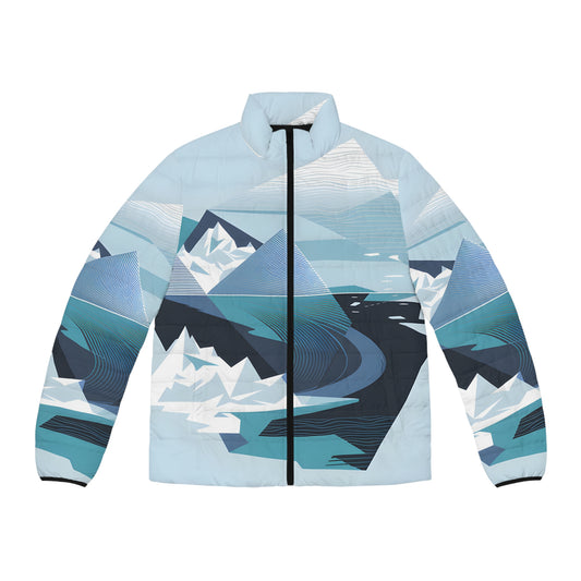 Stylish Puffer Jacket for Outdoor Adventures with Polar Geometry Design