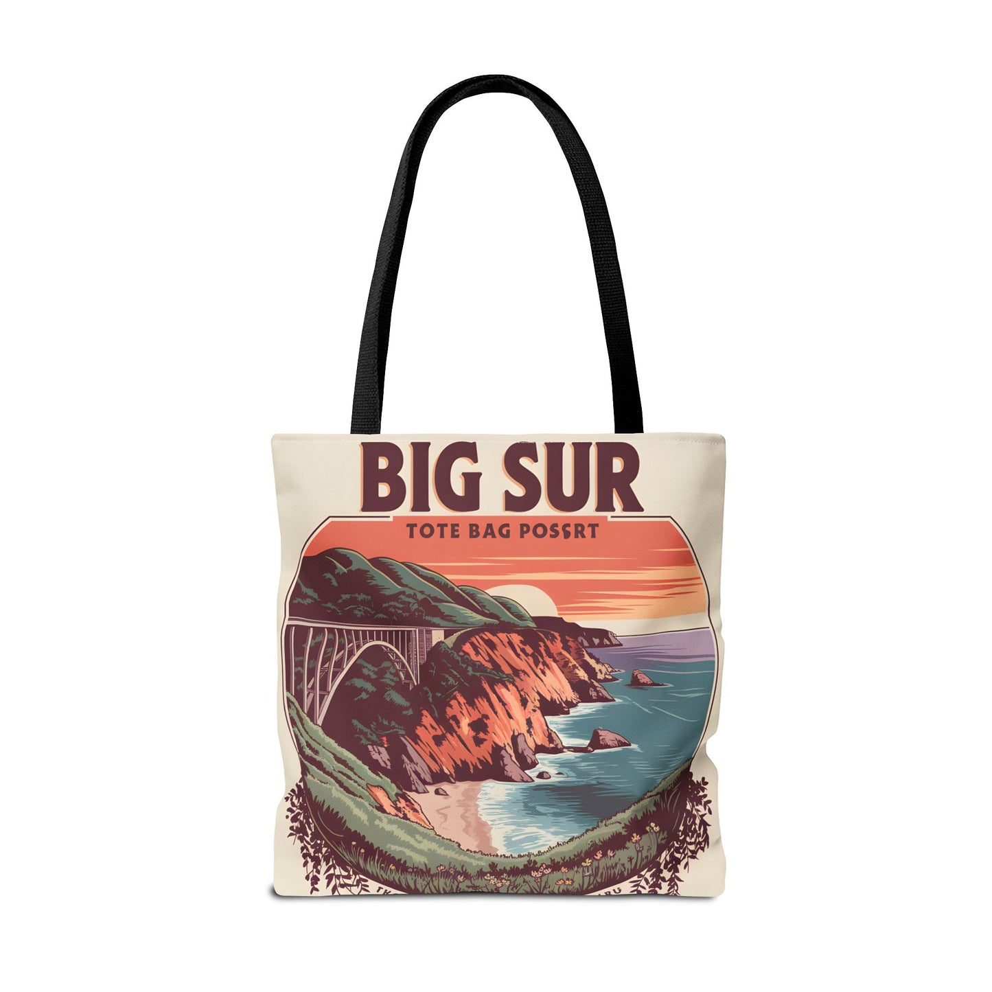 Big Sur Scenic Tote Bag Coastal Landscape Eco-Friendly All Over Print Apparel