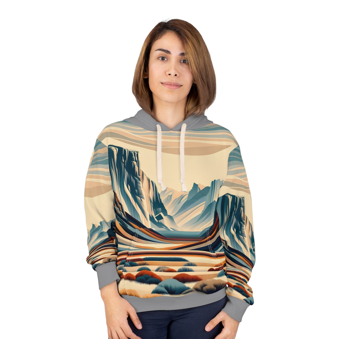 El Capitan Yosemite Hoodie – Retro All-Over Print Scenic Adventure Pullover