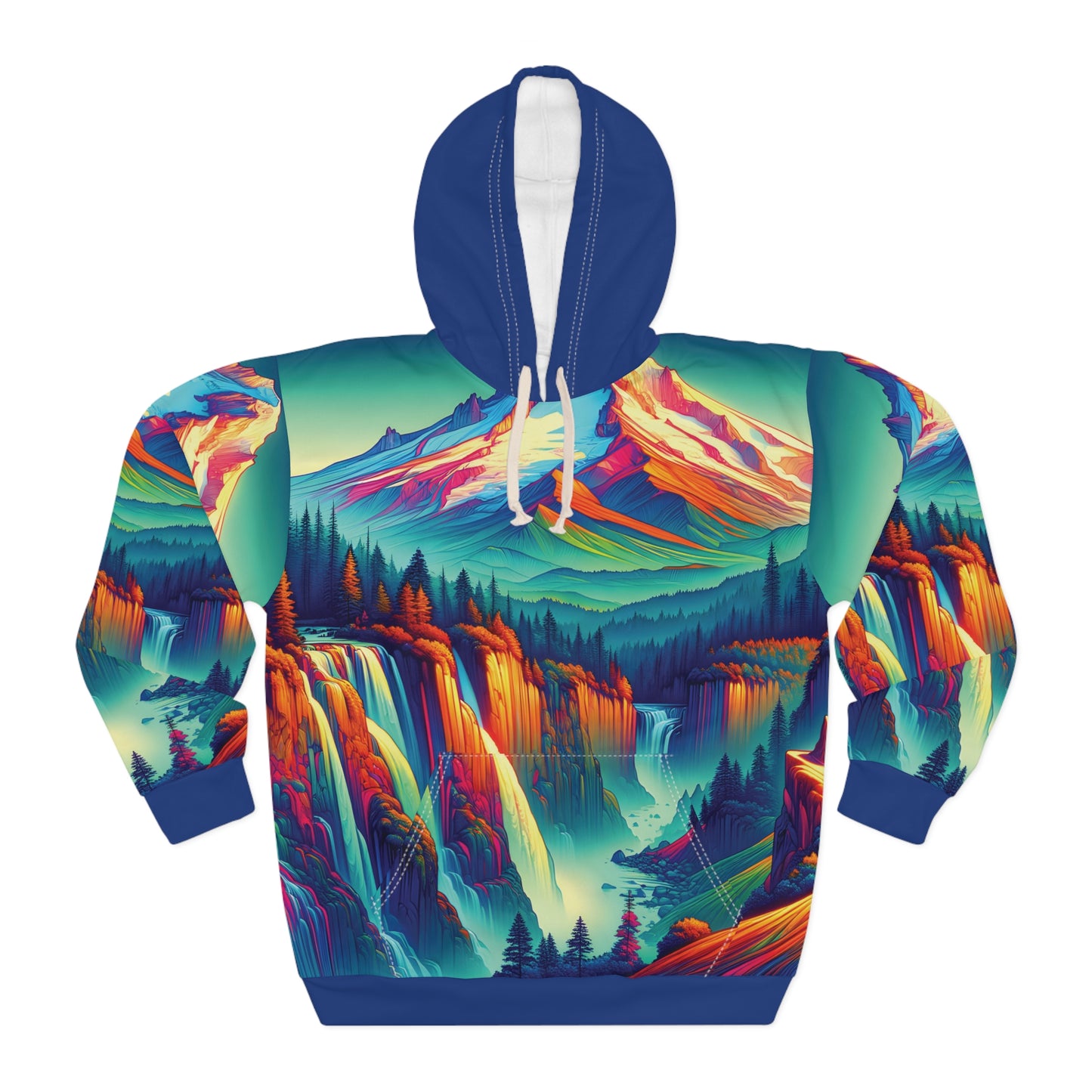 Mount Hood Hoodie All Over Print Colorful Nature Pullover Hiking Adventure