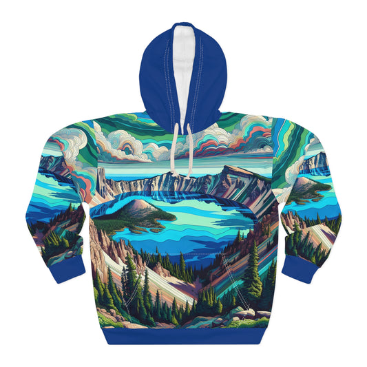 Crater Lake Hoodie Outdoor Apparel Stunning All Over Print National Park Wear