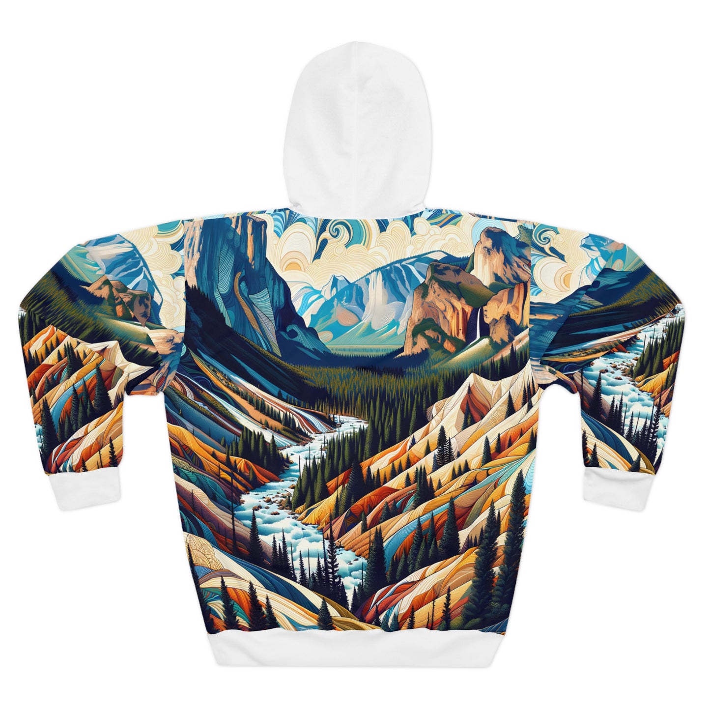Yellowstone National Park Hoodie Vibrant All-Over Print Wilderness Pullover