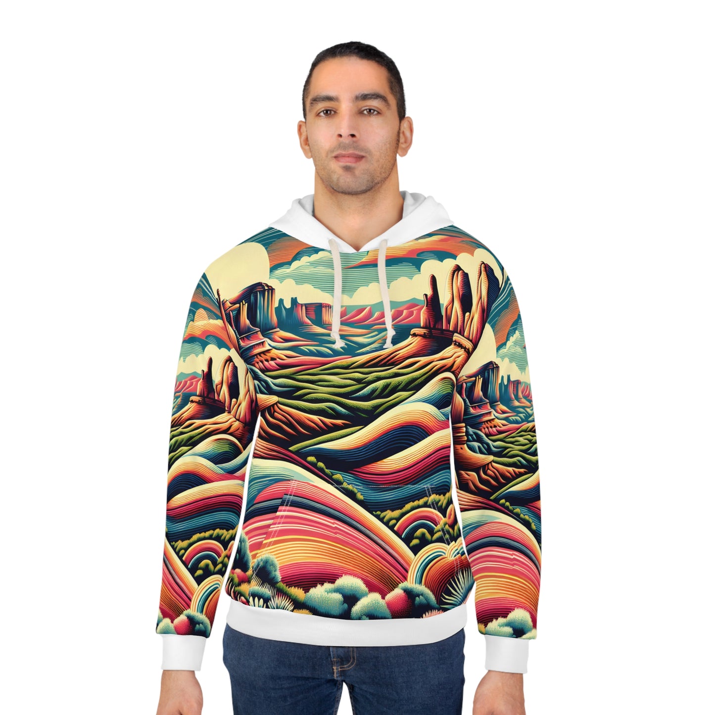 Arches National Park All Over Print Hoodie Style Outdoor Apparel Pullover Casual