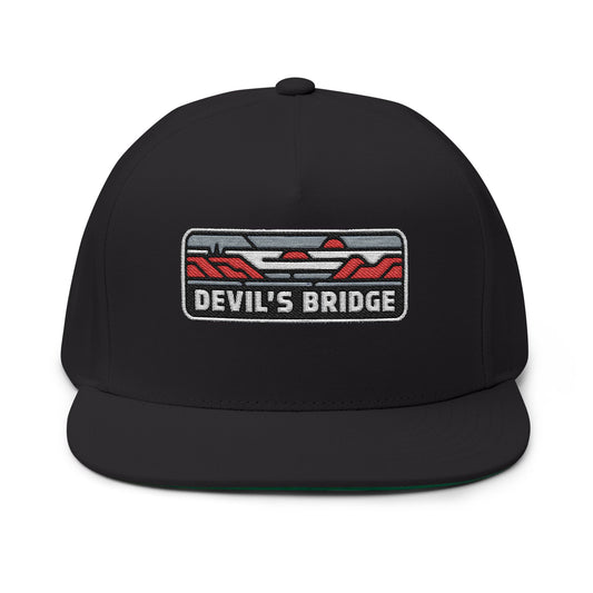 Devil's Bridge Flat Bill Hat Outdoor Adventure Gear Apparel Adjustable Cap